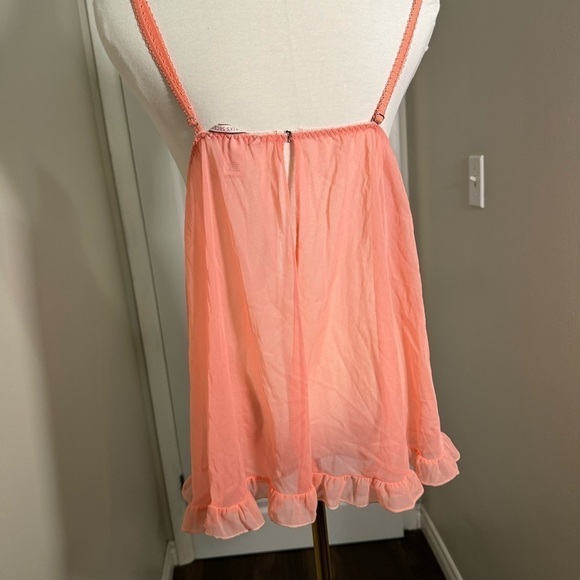 Victoria secret  peachy lace babydoll slip M feminine coquette - Picture 4 of 5